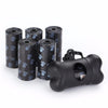 Image of Pet Poop Bags Dog Waste Bags - 75 Counts (5 Rolls) with Bone Shape Poop Bag Dispenser and Leash Clip - A Doggo Lover