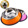Image of Stainless Steel Base Feeder Bowls with Anti-slip Rubber for Dogs Cats and Pets - A Doggo Lover