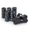 Image of Pet Poop Bags Dog Waste Bags - 75 Counts (5 Rolls) with Bone Shape Poop Bag Dispenser and Leash Clip - A Doggo Lover