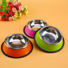 Image of Stainless Steel Base Feeder Bowls with Anti-slip Rubber for Dogs Cats and Pets - A Doggo Lover