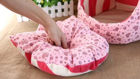 Cute Washable Slipper Shape Dog Bed with Cushion for Small/Medium Dogs as Yorkies, Chihuahua, Shih Tzu, Cats and Medium Pets - A Doggo Lover
