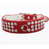 Image of Suede Leather 3 Rows Rhinestone Studded Ring Decorative Dog Collars Chain for Pet Dogs Chihuahua - A Doggo Lover