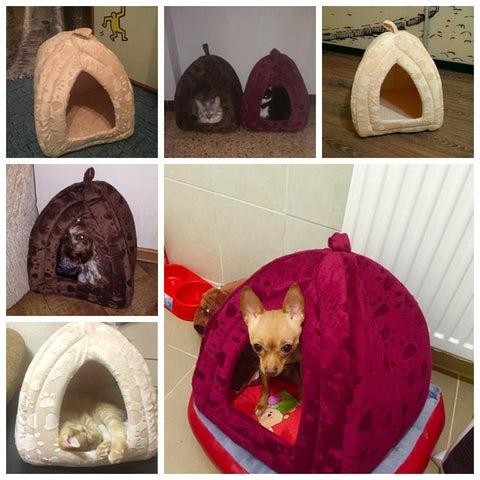 Portable Fabric Pet House for Small/Medium Pets - A Doggo Lover