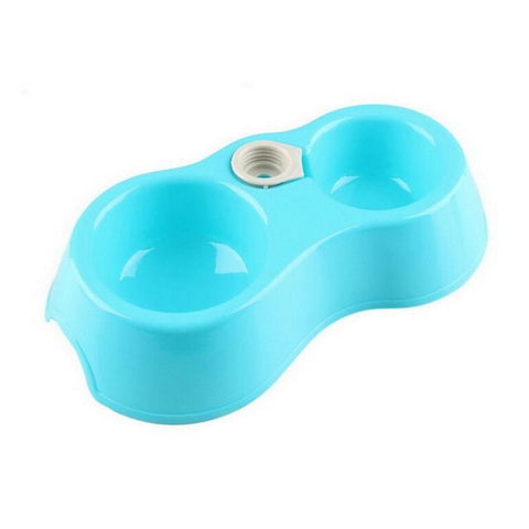 High Quality Dual Port Dog Utensils Bowl Cat Drinking Fountain Food Dish Pet Automatic Water Dispenser Feeder