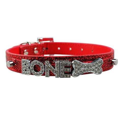 Free Name Personalized Pet Dog Collar with Rhinestone and Customized  Diamond