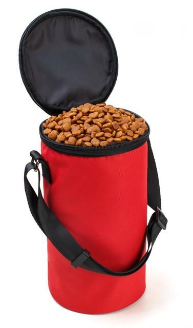 Pet Dog Food Storage Bag Bucket,Collapsible Waterproof Travel Dogs Cats  Food Feeding Snack Bowl Container Barrel