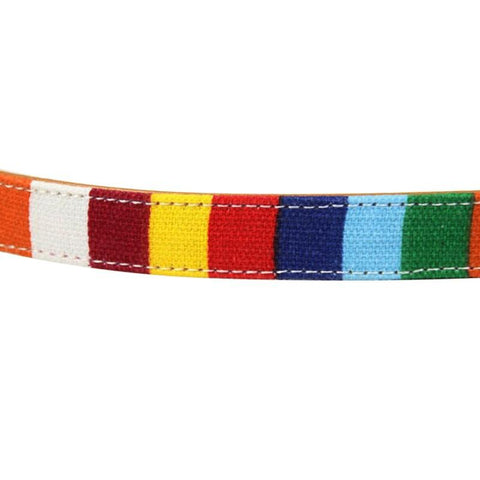 Rainbow Color Pattern Adjustable Pet Dog Collar