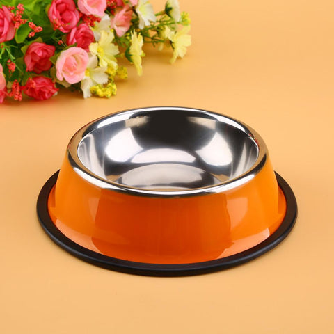 Stainless Steel Base Feeder Bowls  with Anti-slip Rubber for Dogs Cats and Pets - A Doggo Lover